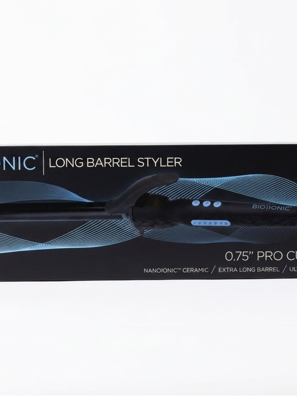 Bio Ionic Long Barrel Styler 0.75" Pro Curling Iron - Black
